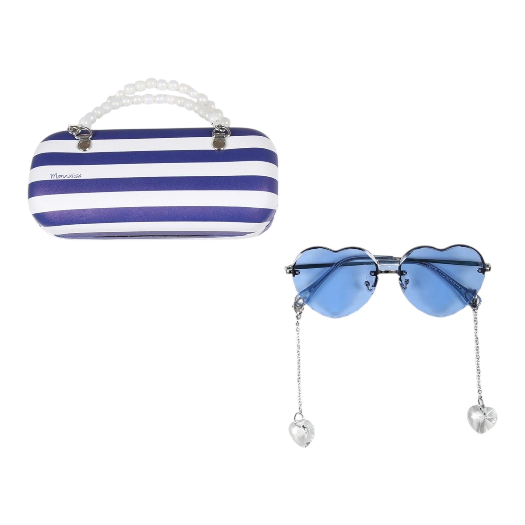 Monnalisa Occhiali Da Sole Forma Cuore per Bambina 19E070 BLU MONNALISA 