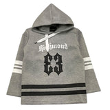 JOHN RICHMOND felpa chiusa con cappuccio tinta unita con stampa in contrasto Grigio per Bambino RBA25066FE GRIGIO JOHN RICHMOND 