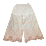 Caffe' D'Orzo Pantalone Tinta Unita con Ricami per Bambina ZW6B30 BIANCO CAFFE' D'ORZO 