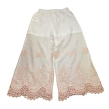 Caffe' D'Orzo Pantalone Tinta Unita con Ricami per Bambina ZW6B30 BIANCO CAFFE' D'ORZO 