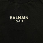 BALMAIN t-shirt girocollo tinta unita con stampa Nero per Neonato BV8611 NERO BALMAIN 