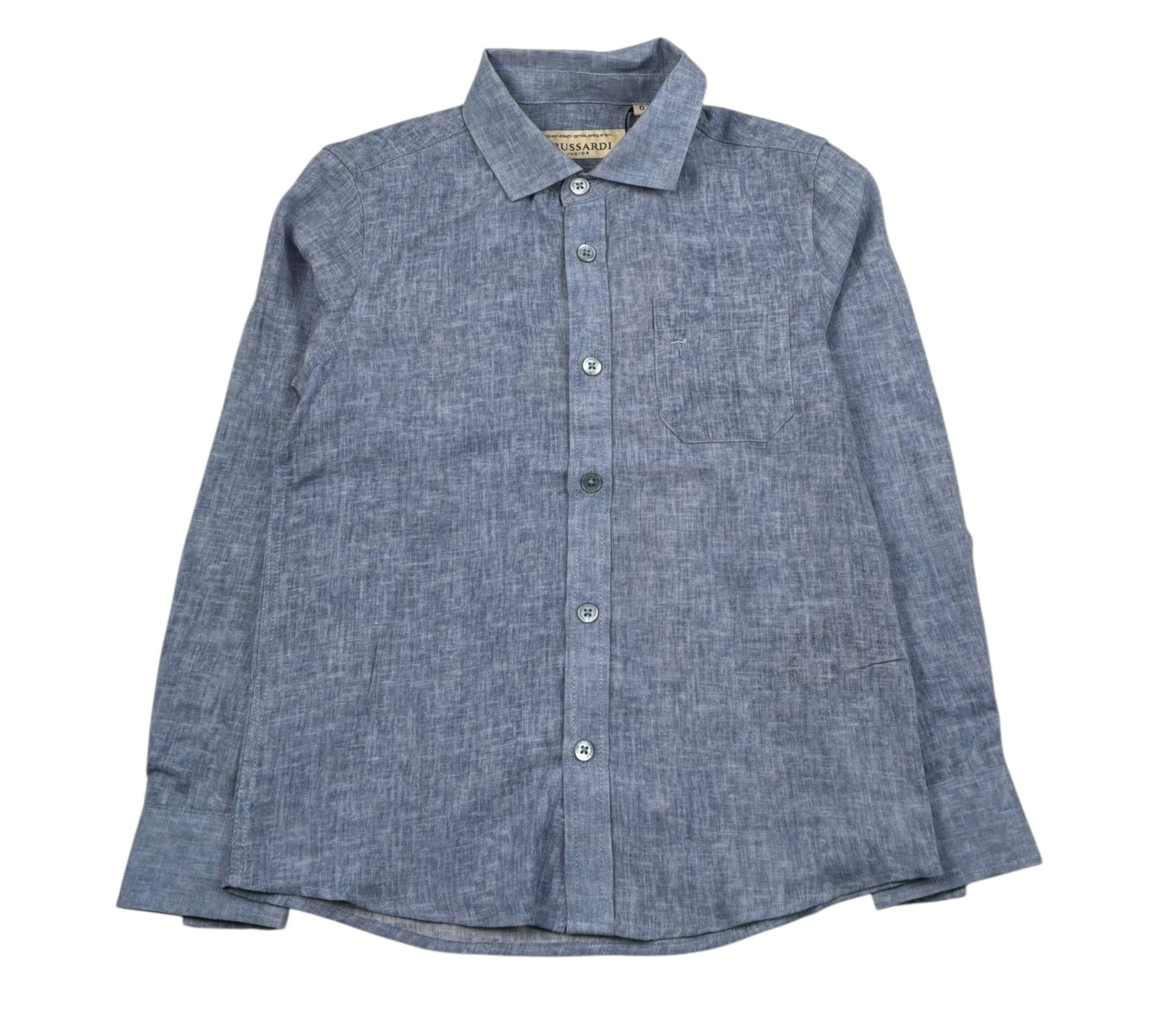 Trussardi Camicia Manica Lunga Tinta Unita per Bambino TBP26065CA BLU TRUSSARDI 