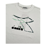 Diadora T-Shirt Girocollo Tinta Unita con Stampa per Bambino 102181706 BIANCO DIADORA 