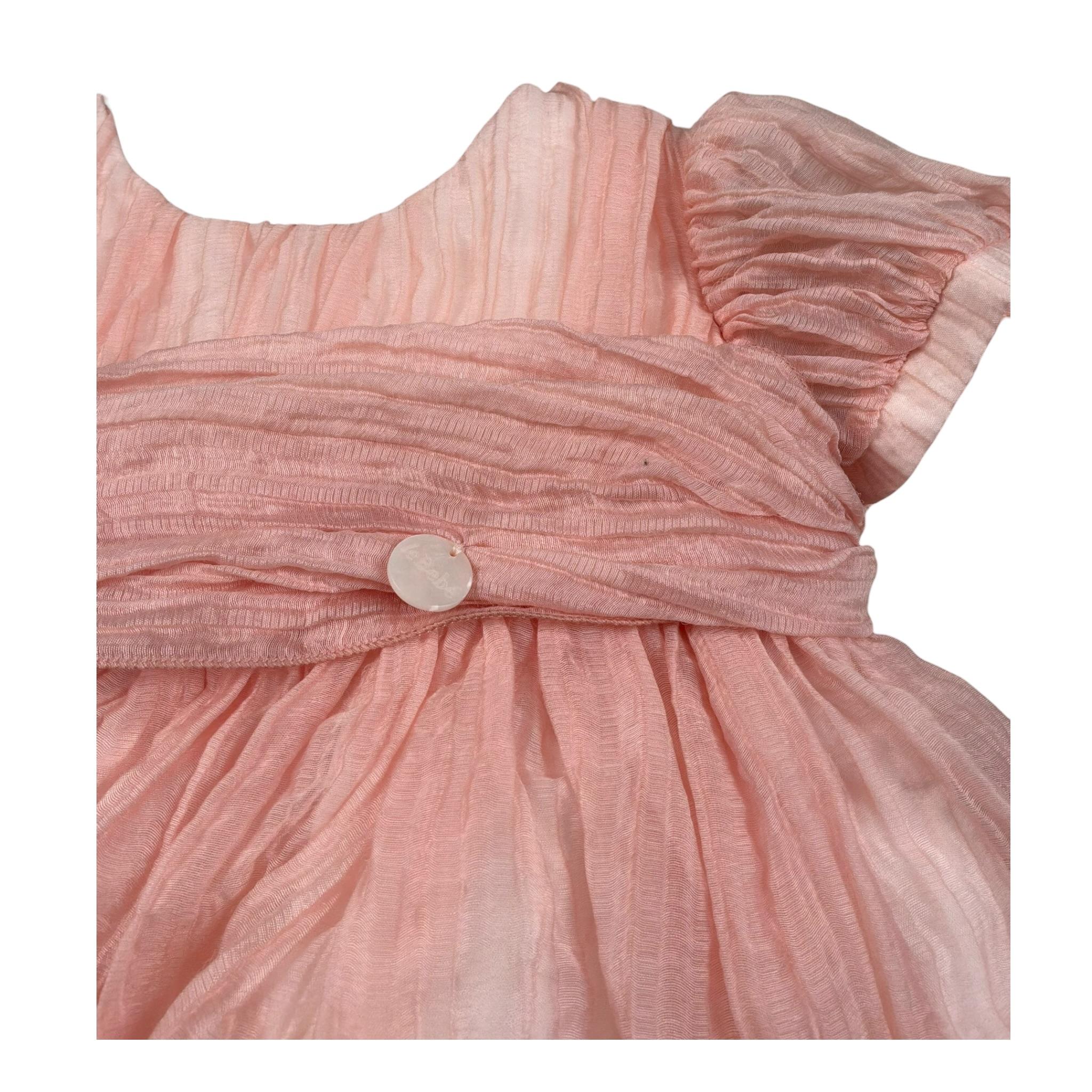 Le Bebe Abito Mezza Manica Tinta Unita per Neonata LBG5734 ROSA LE BEBE 