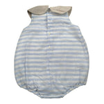 La Stupenderia Pagliaccetto Bicolore con Colletto E Fantasia A Righe per Neonata TBPG500 BIANCO/AZZURRO LA STUPENDERIA 