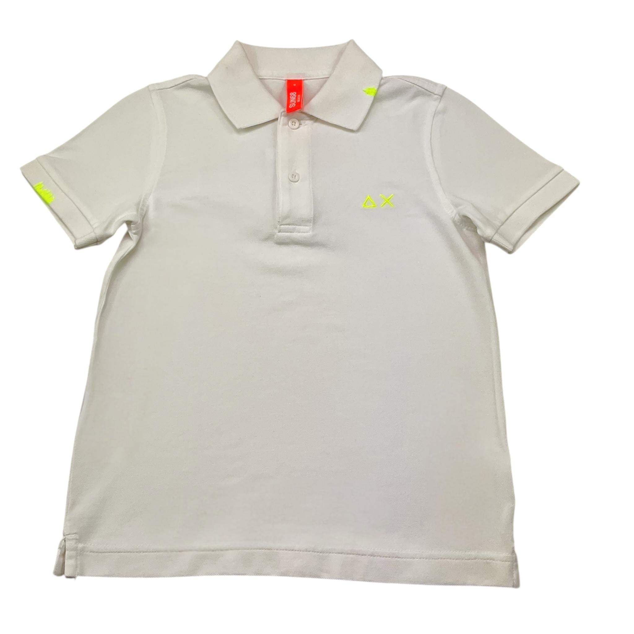 Sun68 Polo Mezza Manica Tinta Unita per Bambino CPA35343 BIANCO SUN68 