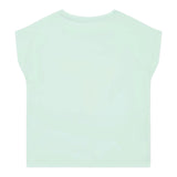 Guess T-Shirt Tinta Unita con Stampa E Paillettes per Neonata K5GI12K6YW4X VERDE ACQUA GUESS 