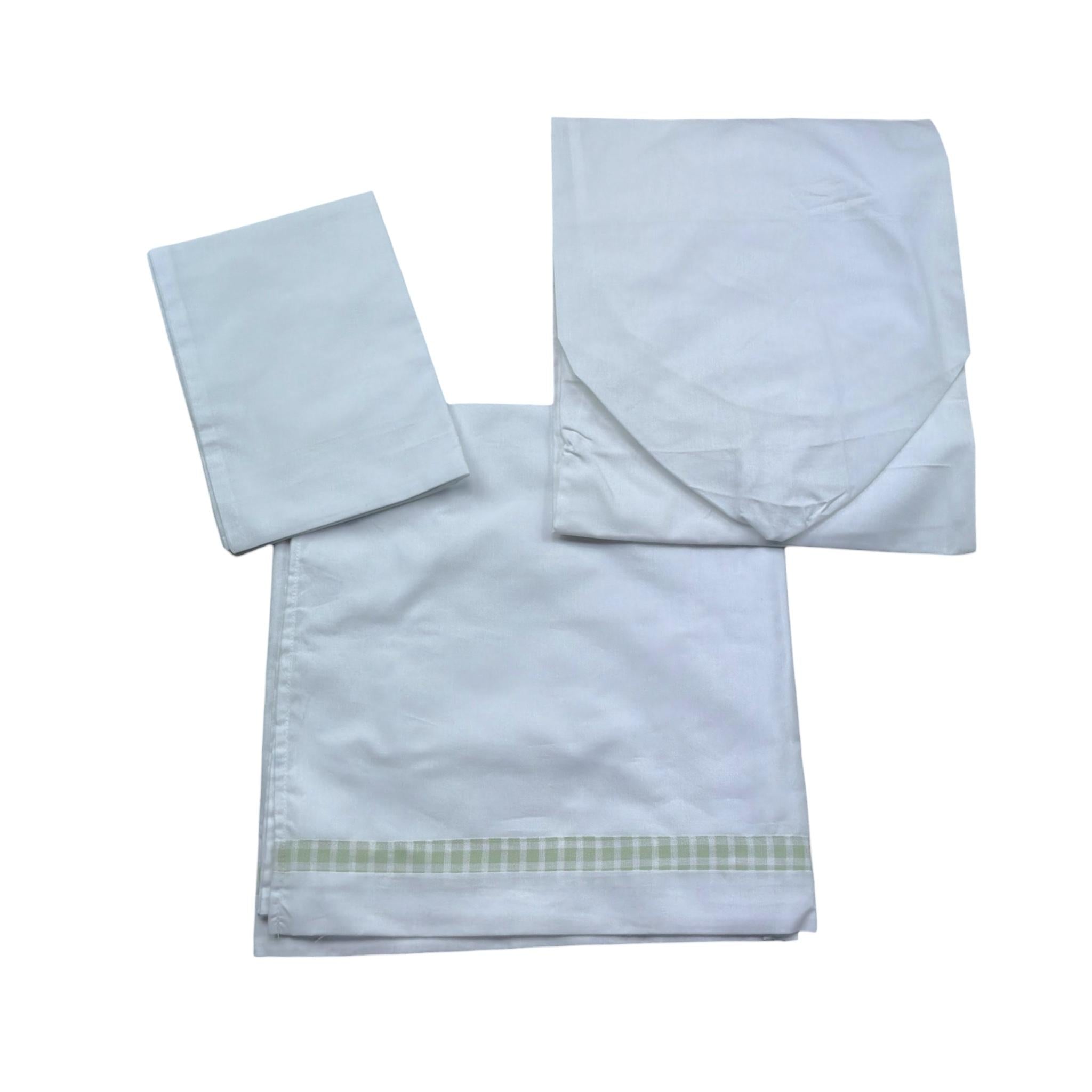 Le Bebe' Lenzuola Set 3 Pezzi Tinta Unita con Stampa per Neonata LBG6234 BIANCO LE BEBE' 