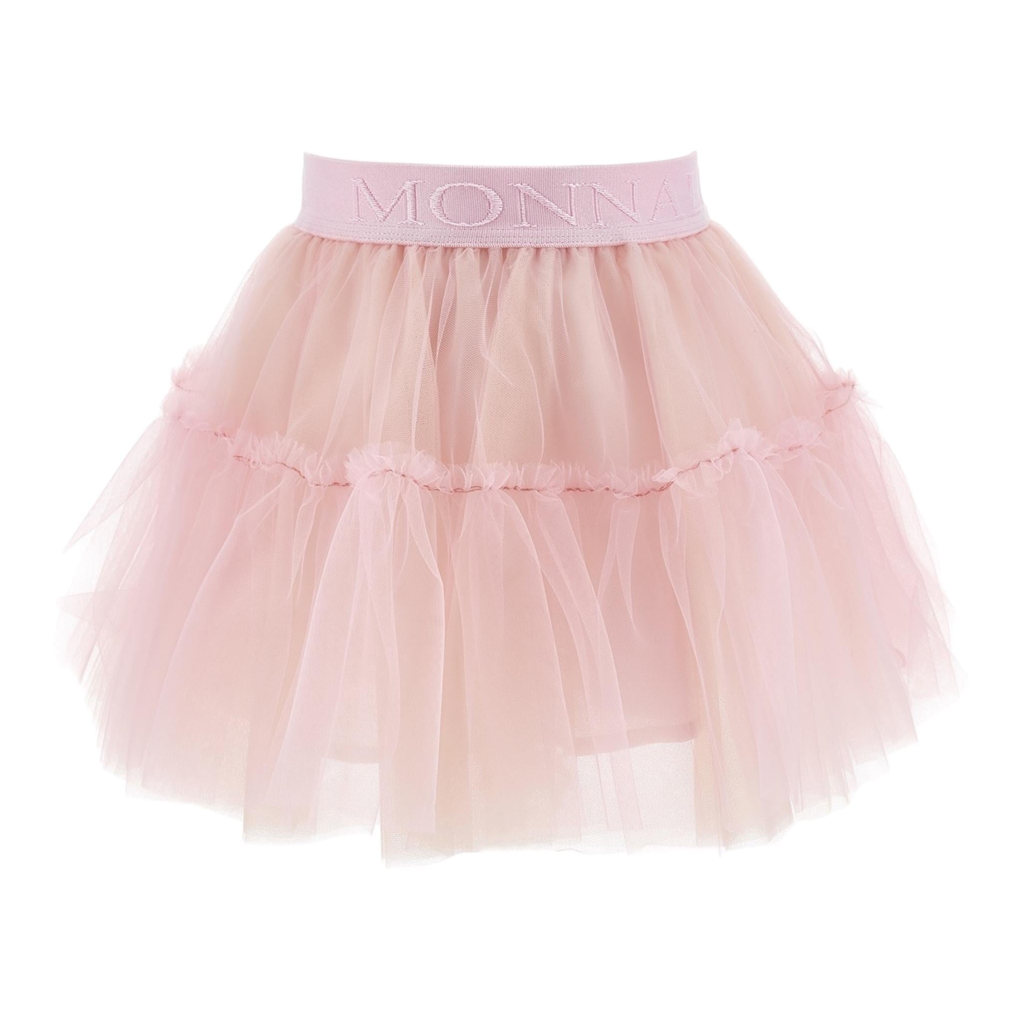 Monnalisa Gonna Tinta Unita con Tulle per Bambina 17EGONX ROSA MONNALISA 