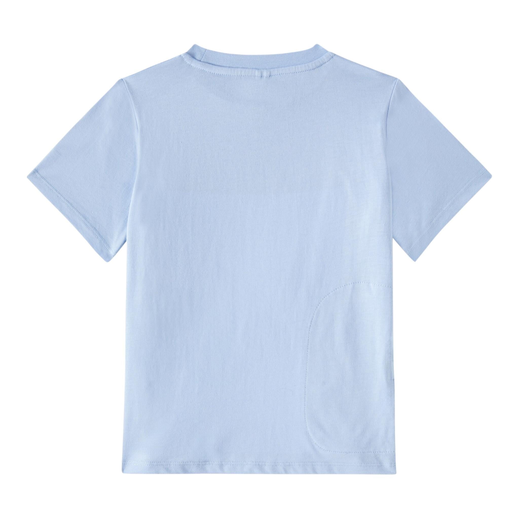 Stella Mccartney T-Shirt Girocollo Tinta Unita con Stampa E Applicazioni per Bambina TW8A51 AZZURRO STELLA McCARTNEY 