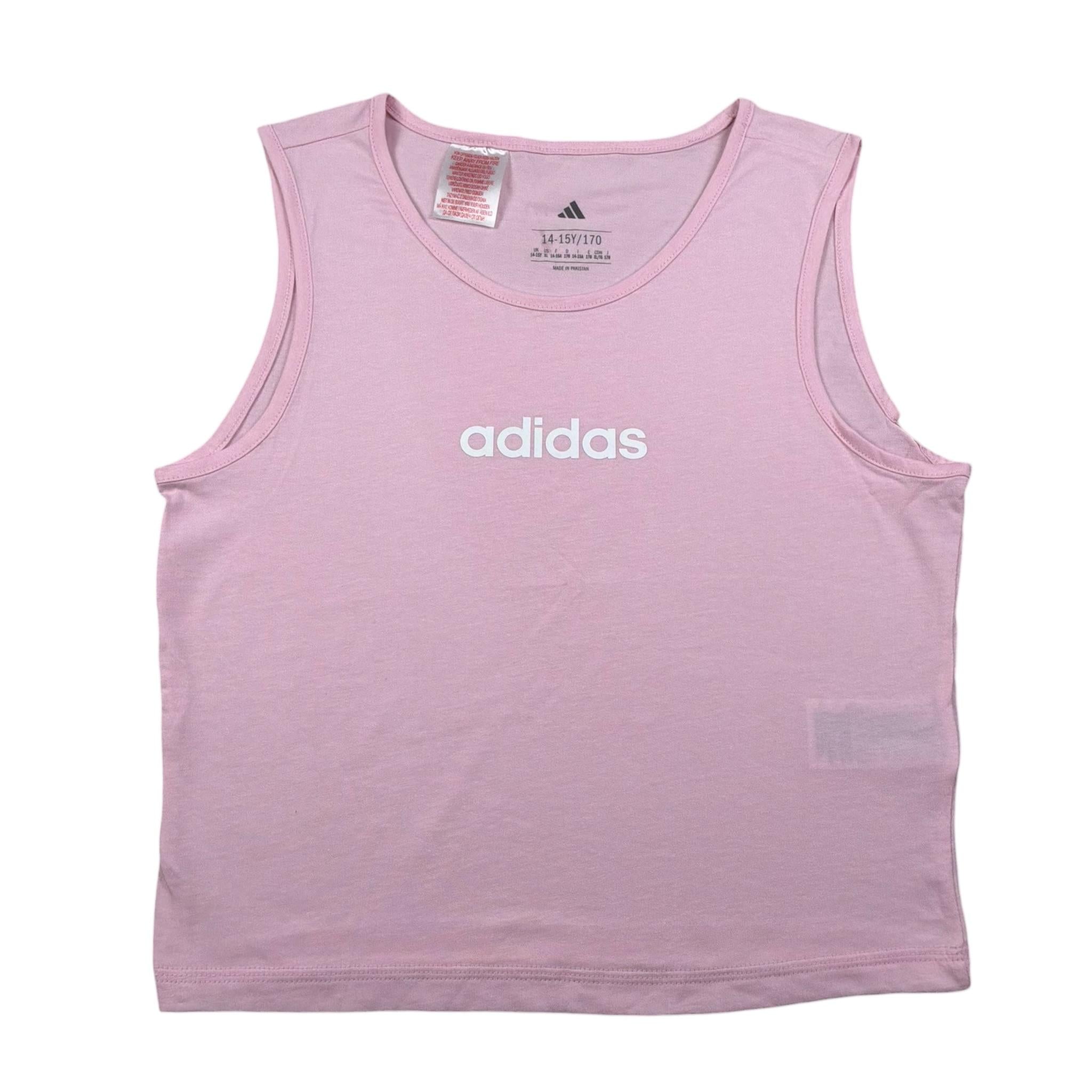 Adidas Top Tinta Unita Giromanica con Logo per Bambina JC9734 ROSA Adidas 