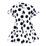 Monnalisa Abito Mezza Manica tinta unita con Stampa Pois Bianco per Bambina 11A910X BIANCO MONNALISA 