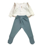 CALAMARO completo 2pz shirt-ghettina bicolore Bianco per Neonata 11059 BIANCO CALAMARO 