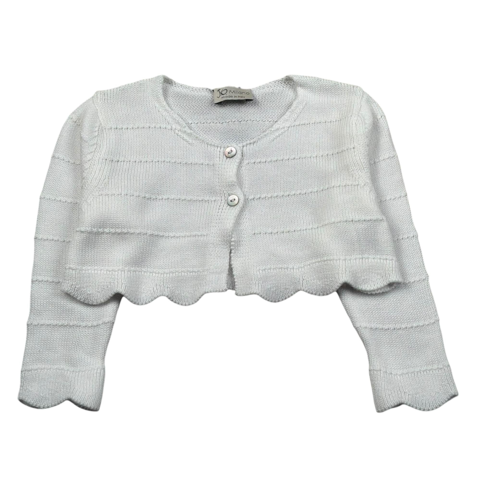 J.O. Milano Coprispalle Tinta Unita con Ricami per Neonata 573X1XX BIANCO J.O. MILANO 