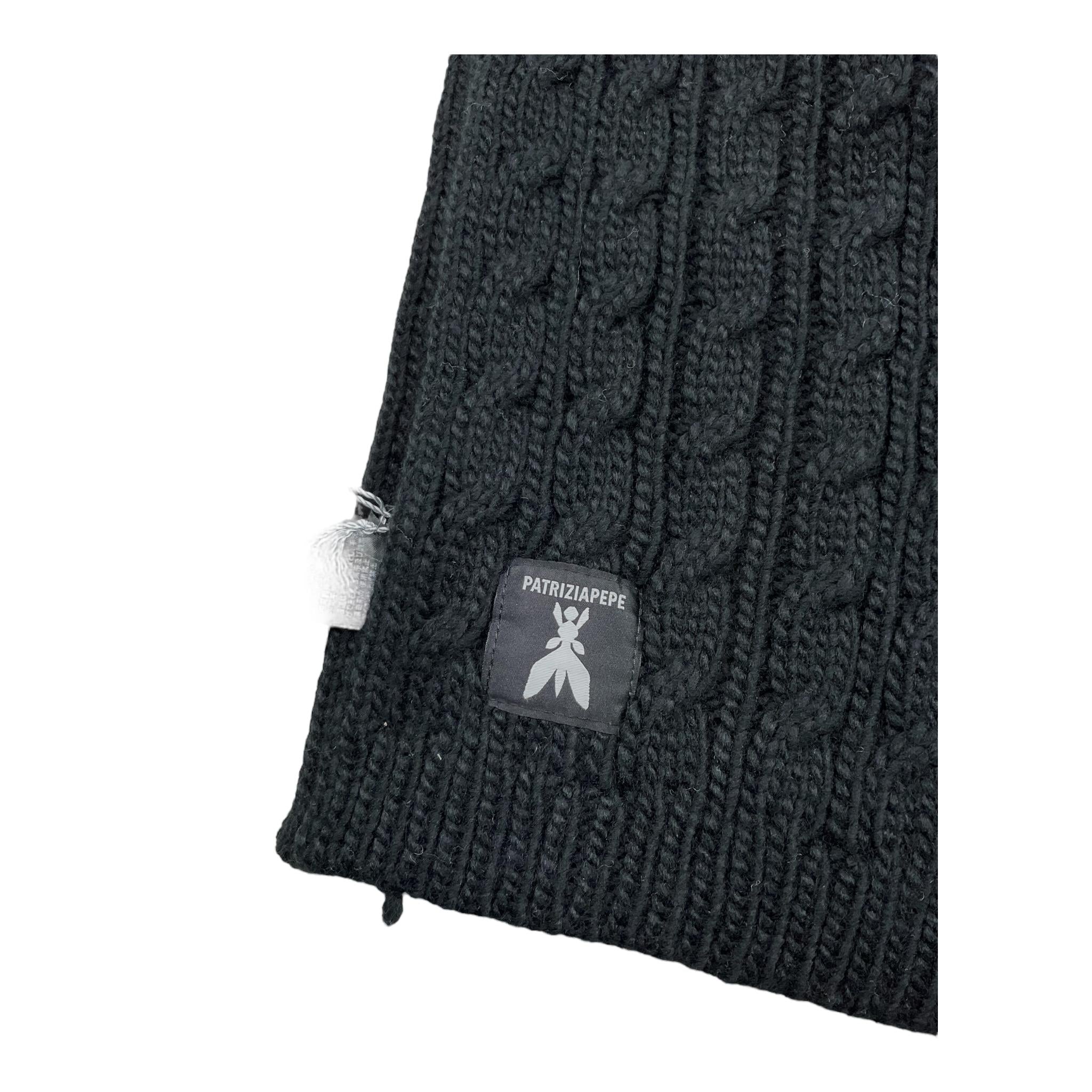 PATRIZIA PEPE sciarpa tinta unita con logo Nero per Bambina 7F0019 NERO PATRIZIA PEPE 