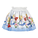 Monnalisa Gonna Tinta Unita con Stampa Alice Nel Paese Delle Meraviglie per Bambina 11E707X BIANCO MONNALISA 