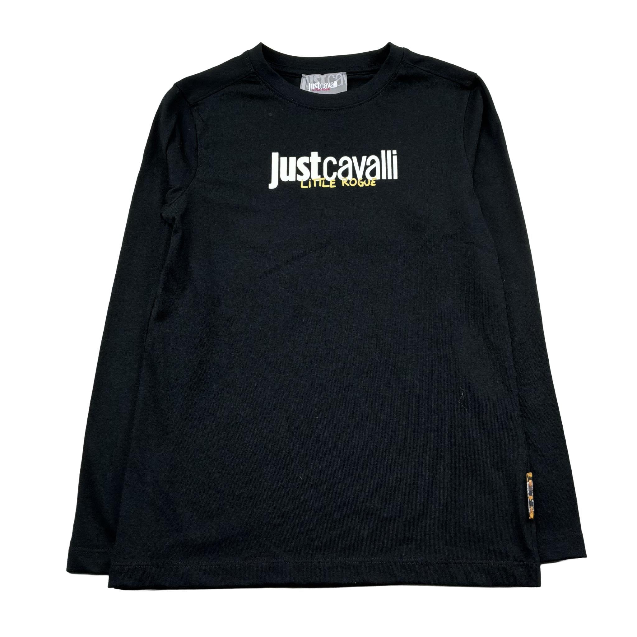 Just Cavalli Shirt Girocollo Tinta Unita con Logo per Bambina JGP2006TS NERO JUST CAVALLI 