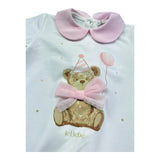 Le Bebe Pagliaccetto Mezza Manica Tinta Unita con Stampa per Neonata LBG6261 BIANCO LE BEBE 