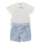 Calamaro Completo 2 Pezzi Camicia-Bermuda Bicolore per Bambino 17972 BIANCO/AZZURRO CALAMARO 