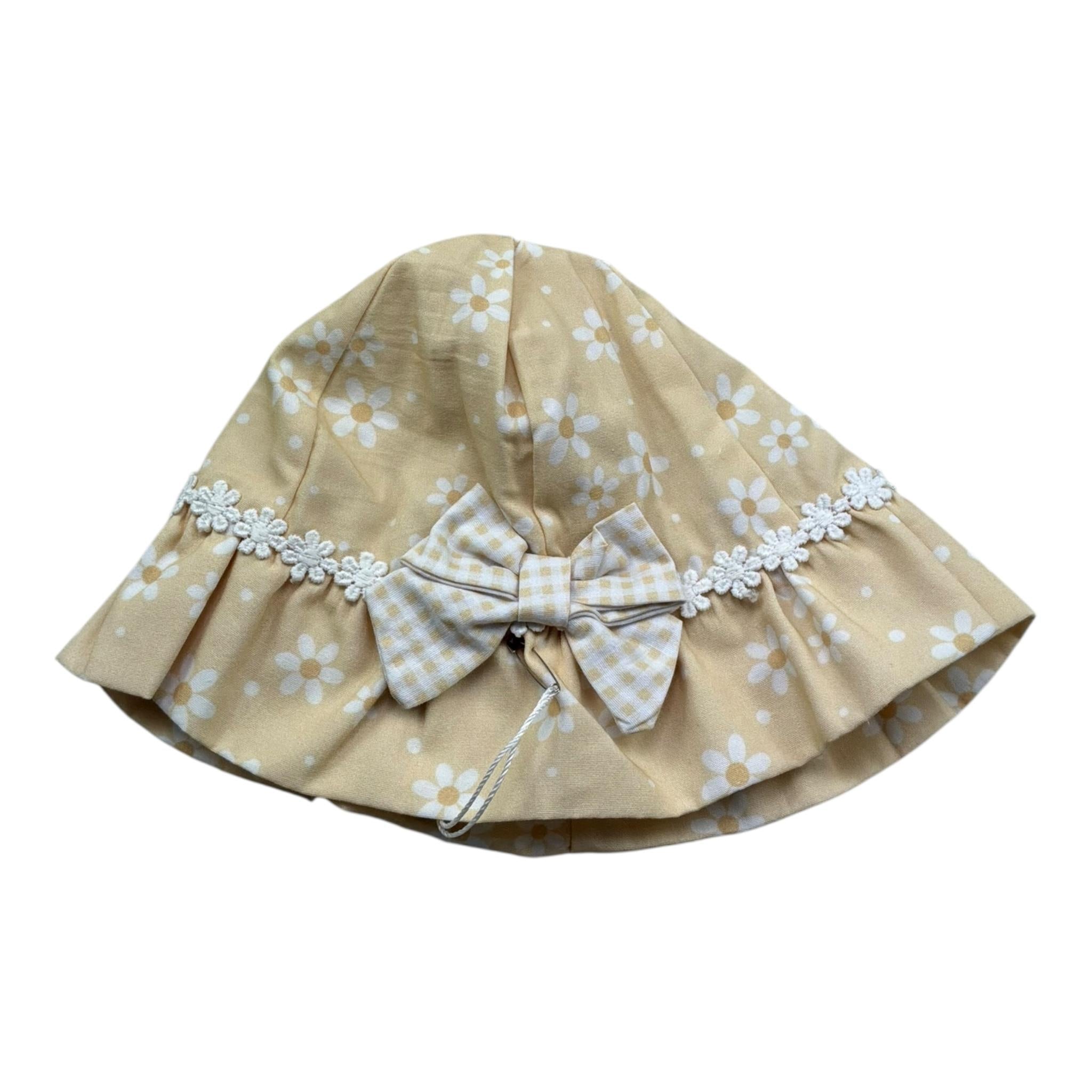 Isabel & Martinez Cappello Tinta Unita con Fiori per Neonata IM25N405 GIALLO ISABEL & MARTINEZ 