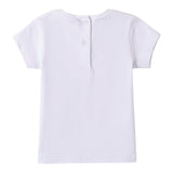 Sarabanda T-Shirt Girocollo Tinta Unita con Stampa per Neonata 0B208N BIANCO SARABANDA 