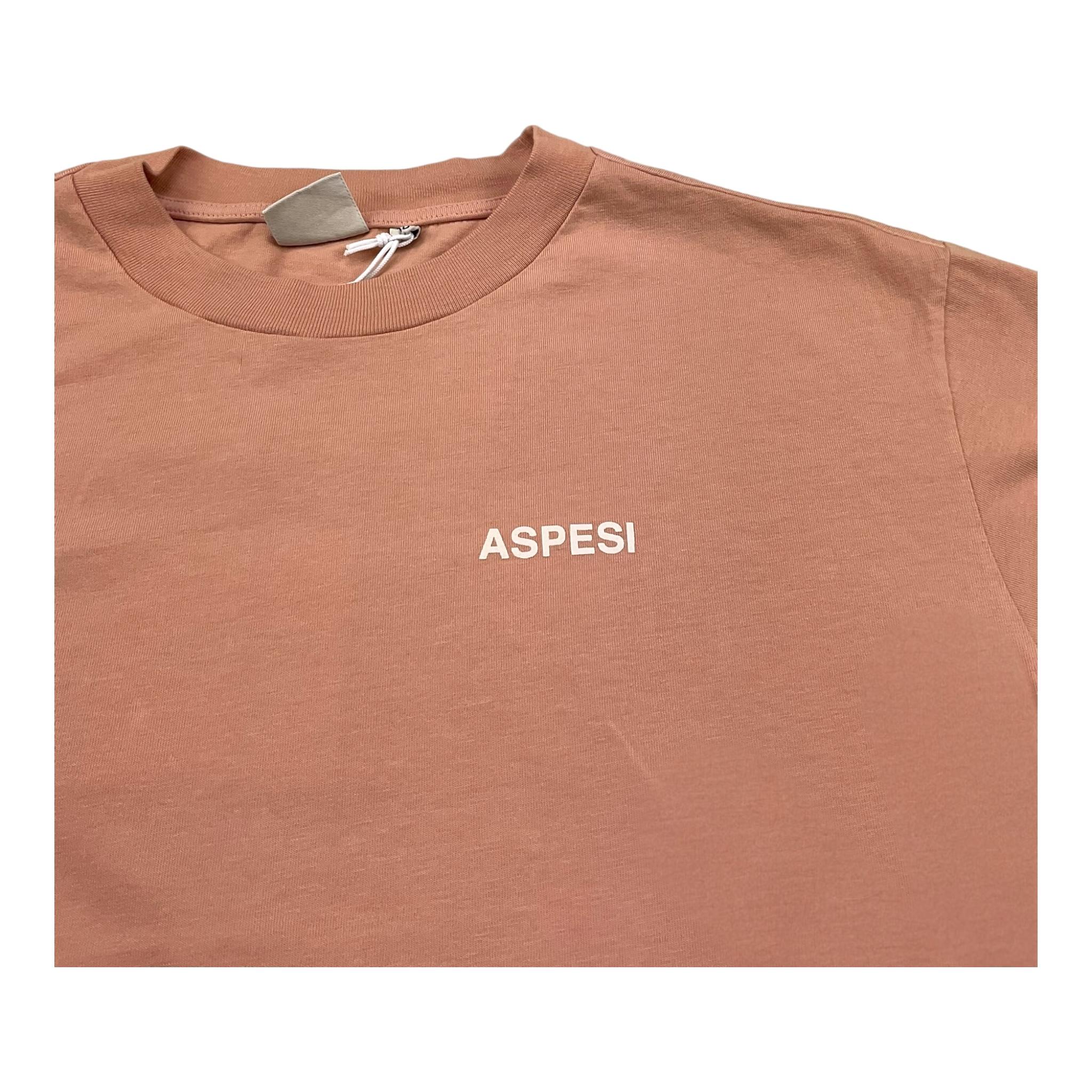 Aspesi T-Shirt Girocollo Tinta Unita con Logo per Bambina S25029TSM7038 ROSA ASPESI 