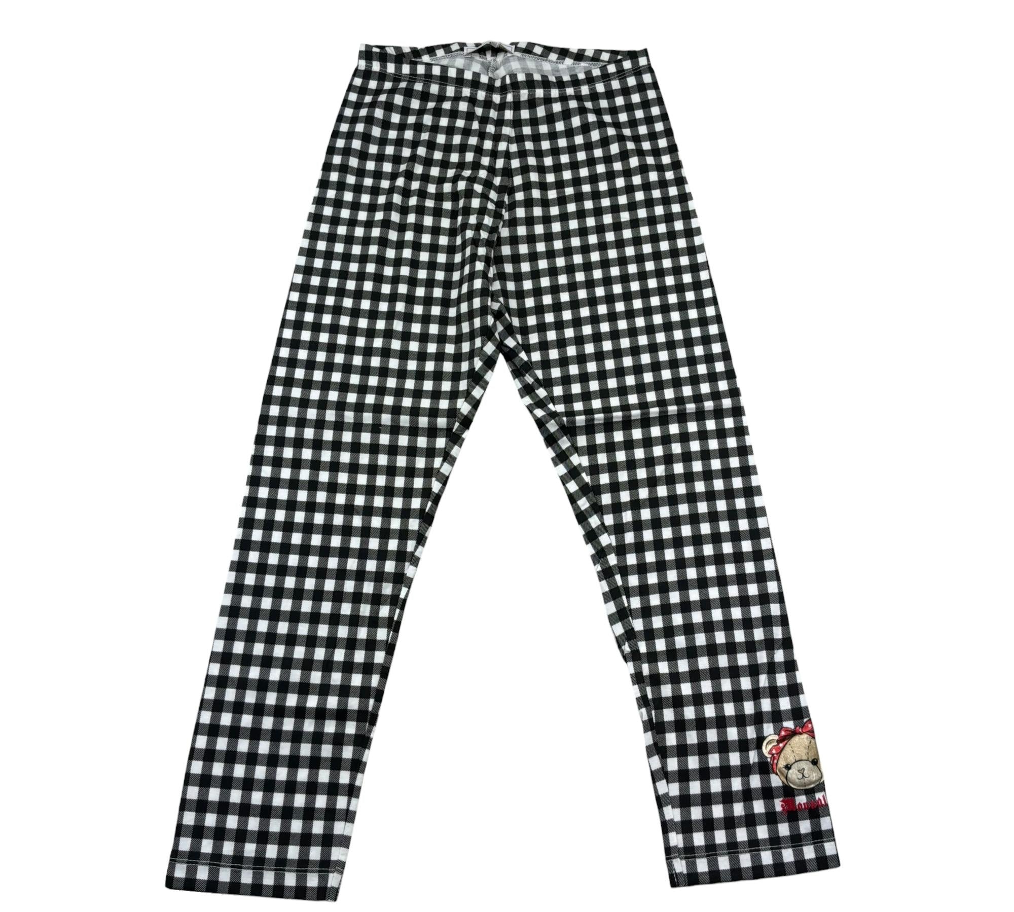 Monnalisa Leggins Fantasia Quadri per Bambina 119411X NERO MONNALISA 