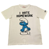 Saint Barth T-Shirt Girocollo Tinta Unita con Stampa Puffo per Bambino SMURF BIANCO SAINT BARTH 