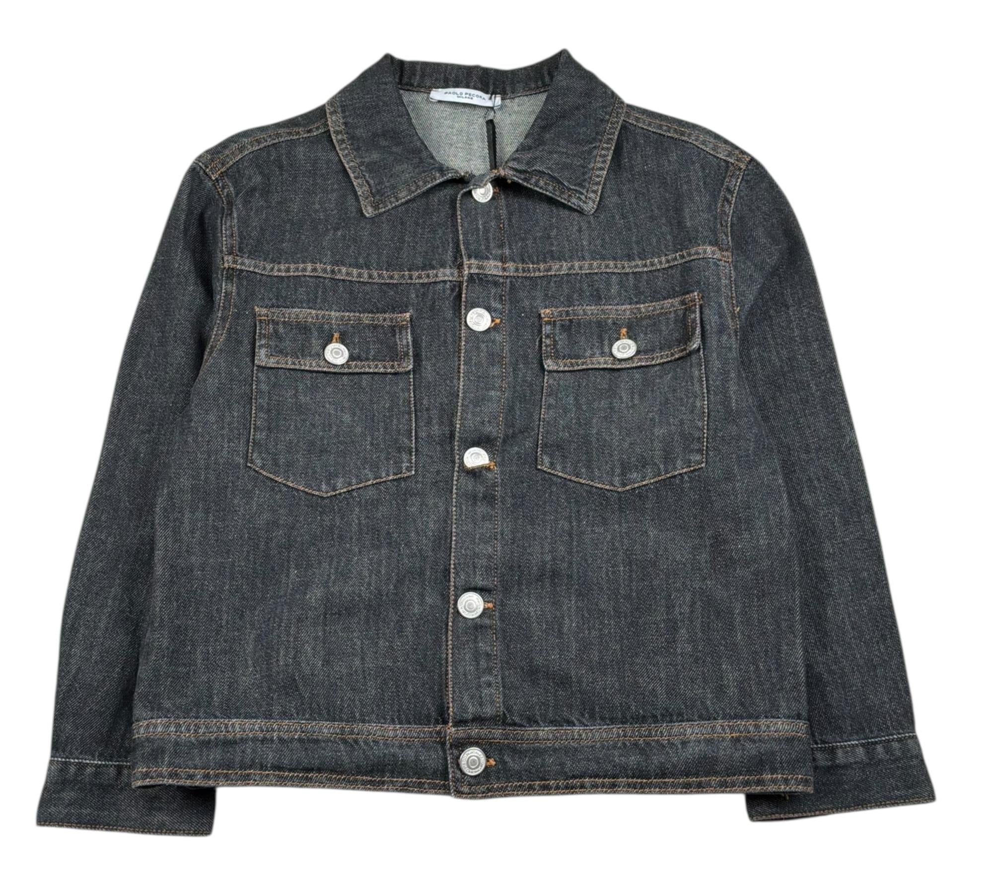 Paolo Pecora Giubbino In Denim Tinta Unita per Bambino PP4372 NERO PAOLO PECORA 