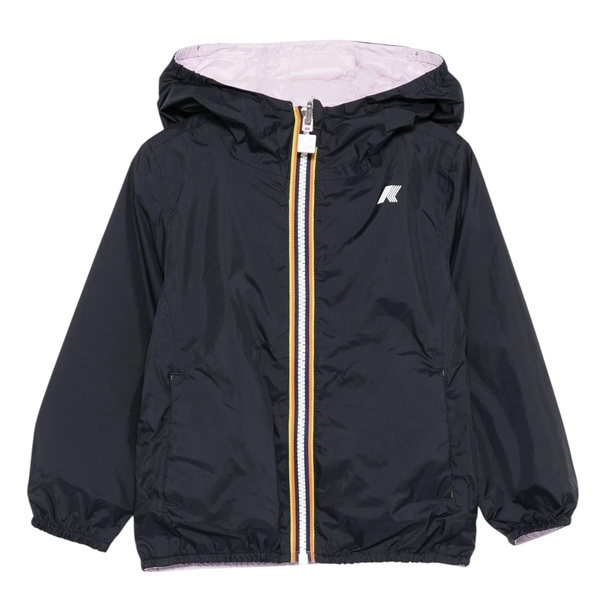 K-Way Giubbino Reversibile con Zip E Cappuccio per Bambina K61313WX BLU/ROSA K-WAY 