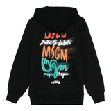 Msgm Felpa con Zip E Cappuccio Tinta Unita per Bambino S5MSJBZH276 NERO MSGM 