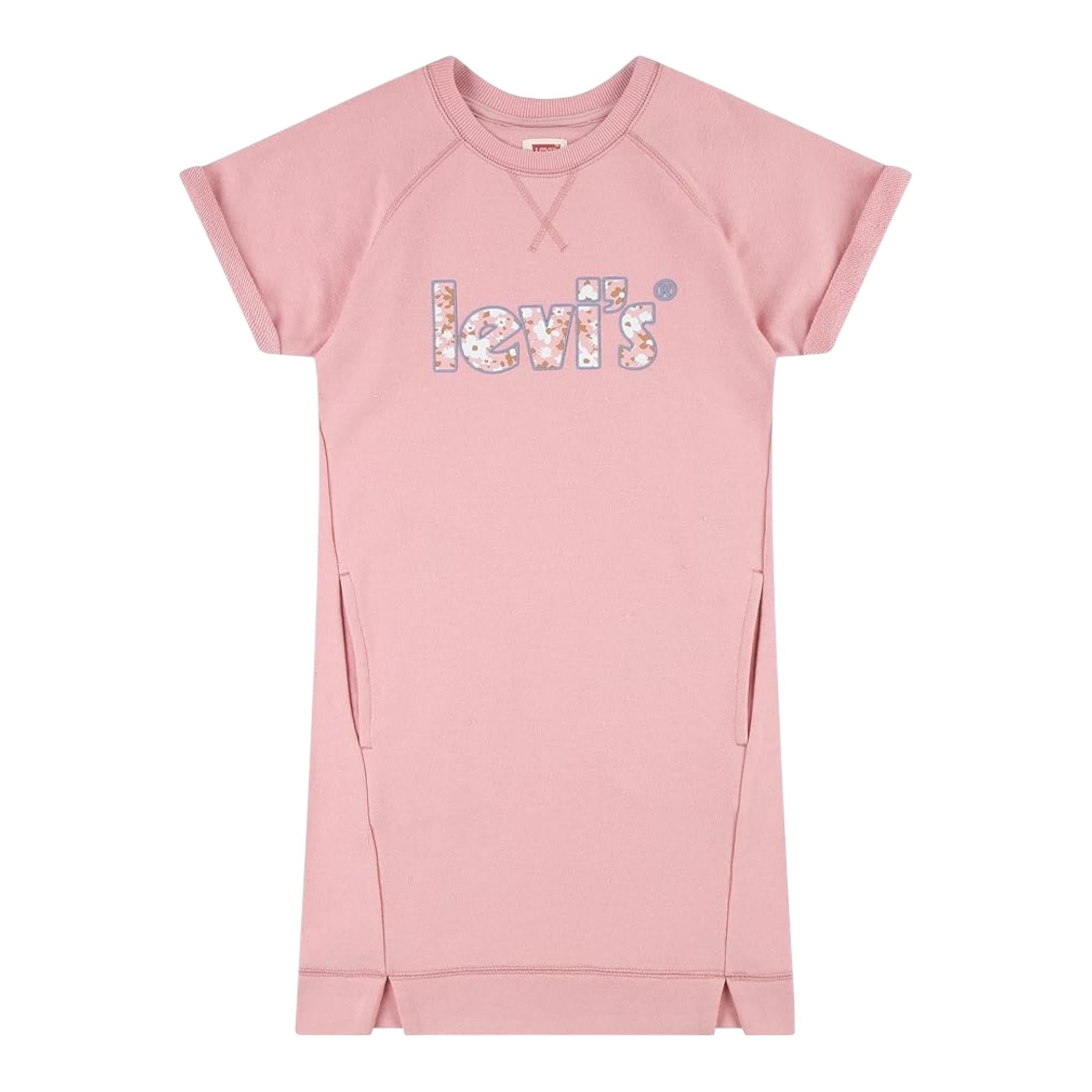 Levi'S Abito Tinta Unita Girocollo con Stampa per Bambina 4EH210 ROSA LEVI'S 