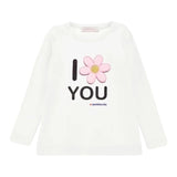 Monnalisa Shirt Girocollo Tinta Unita con Stampa per Neonata 19D632N BIANCO MONNALISA 