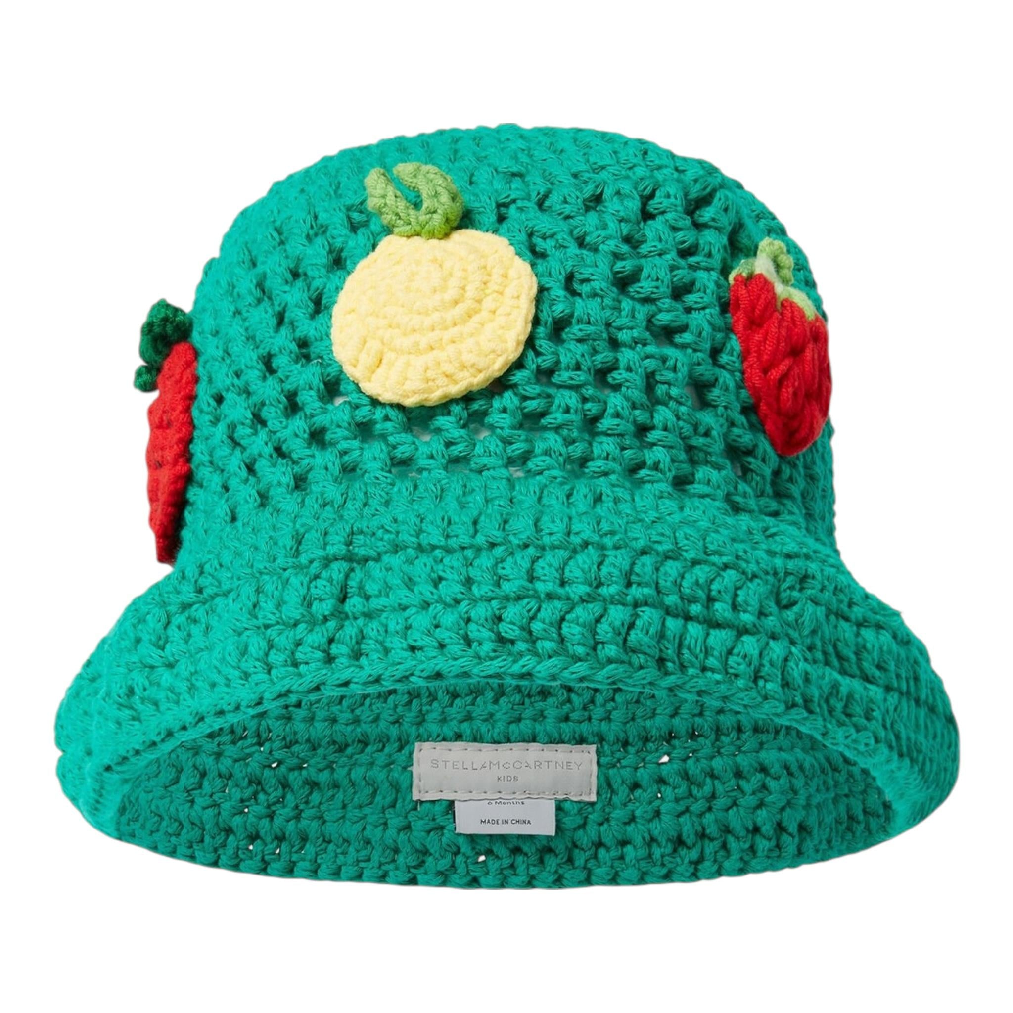 Stella Mccartney Cappello Tinta Unita In Maglia con Applicazioni per Bambino TW0B17 VERDE STELLA McCARTNEY 