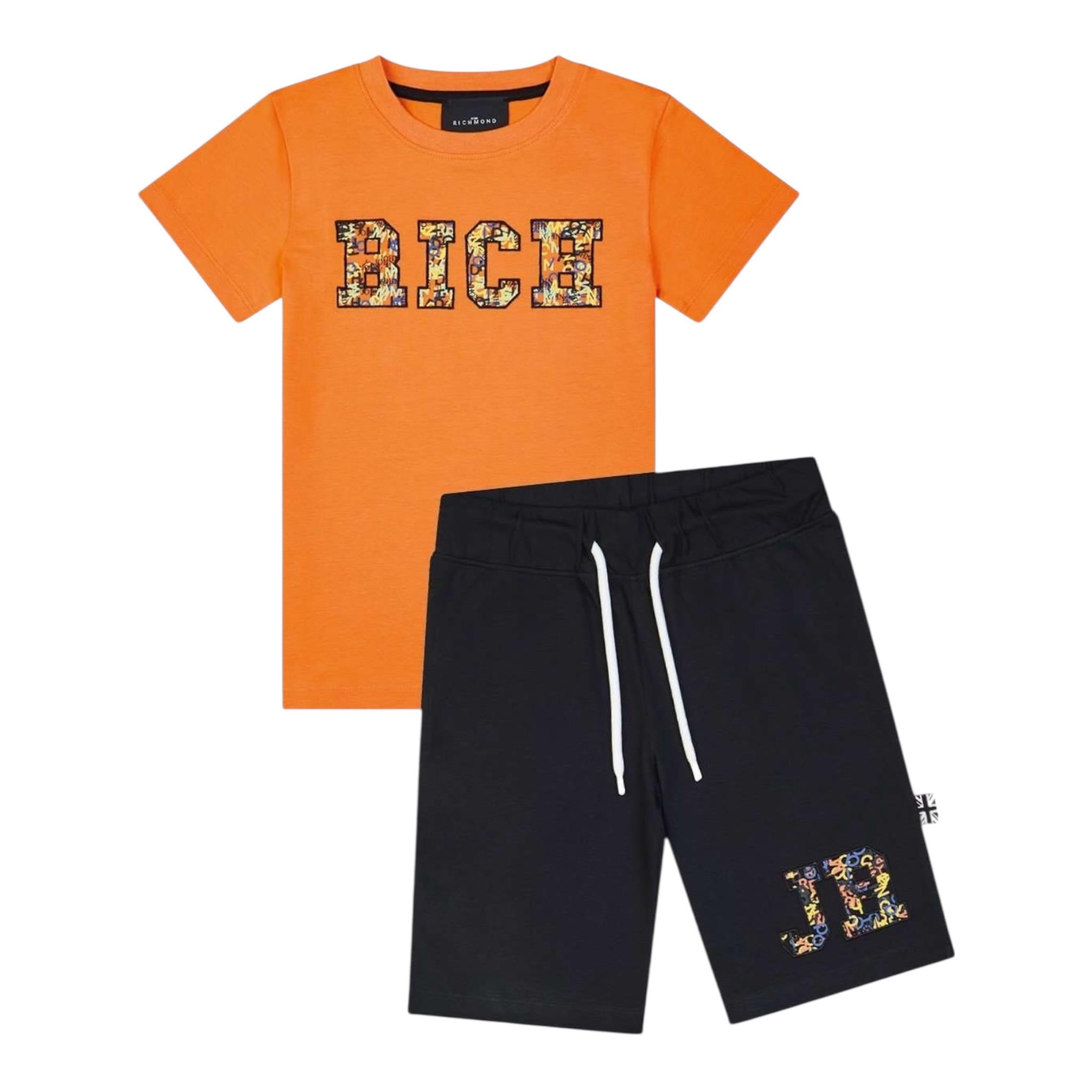 John Richmond Completo 2 Pezzi T-Shirt-Bermuda Bicolore per Neonato RBP25161CJ ARANCIONE/NERO JOHN RICHMOND 