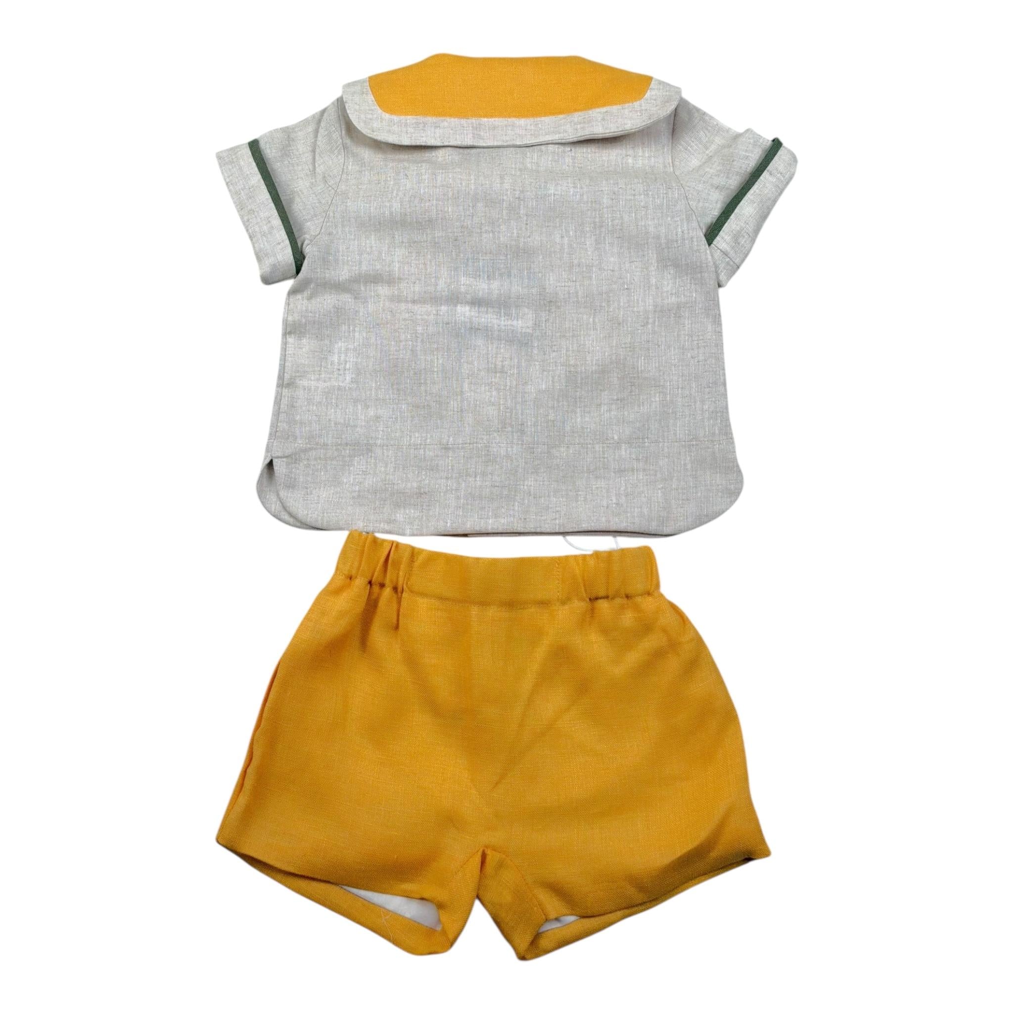 La Stupenderia Completo 2 Pezzi Camicia-Bermuda Bicolore per Neonato TBCT51 GIALLO/BEIGE LA STUPENDERIA 