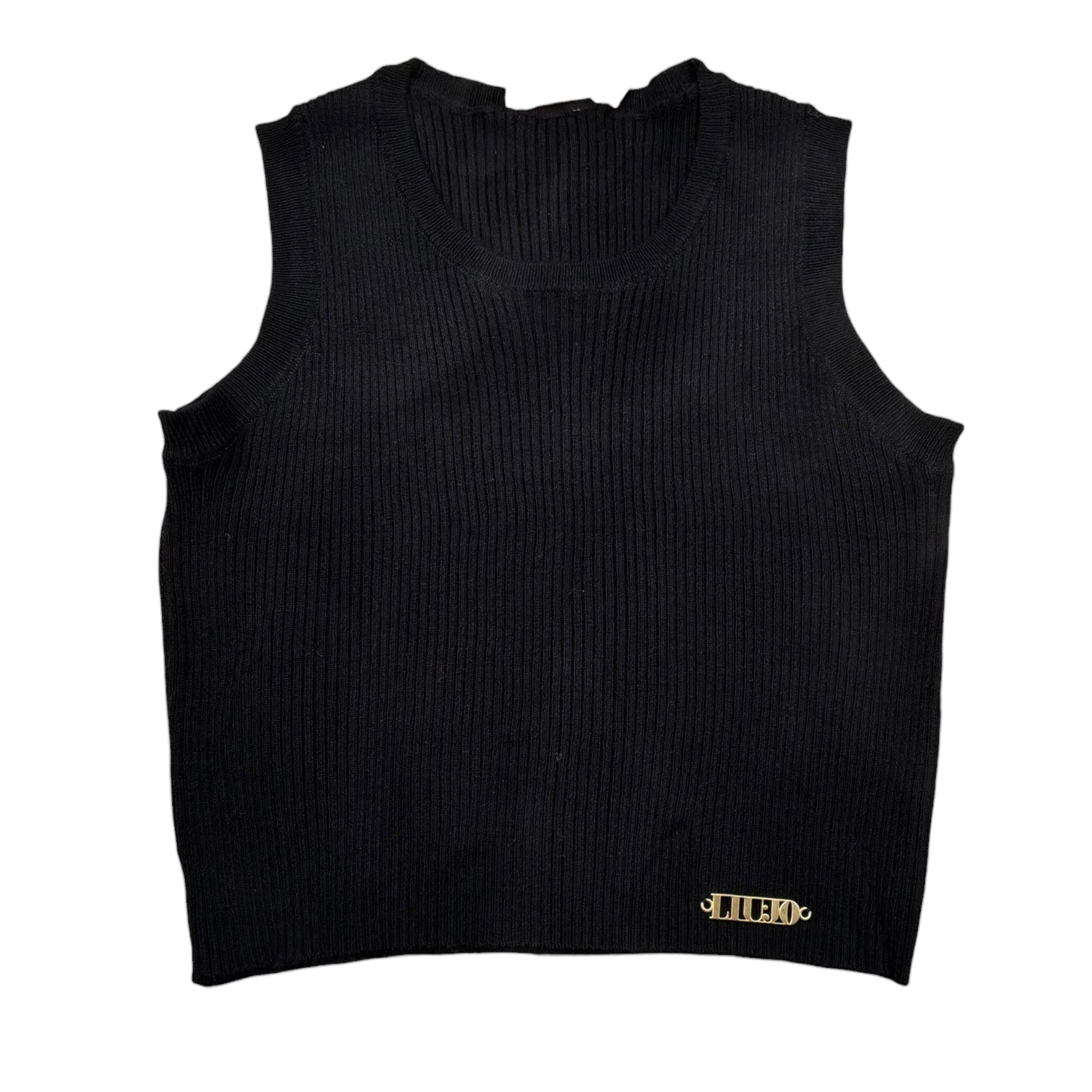 Liu Jo Canotta Tinta Unita A Costine per Bambina GA4037 NERO LIU JO 