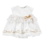 Monnalisa Pagliaccetto Tinta Unita con Stampa per Neonata 35E208 BIANCO MONNALISA 