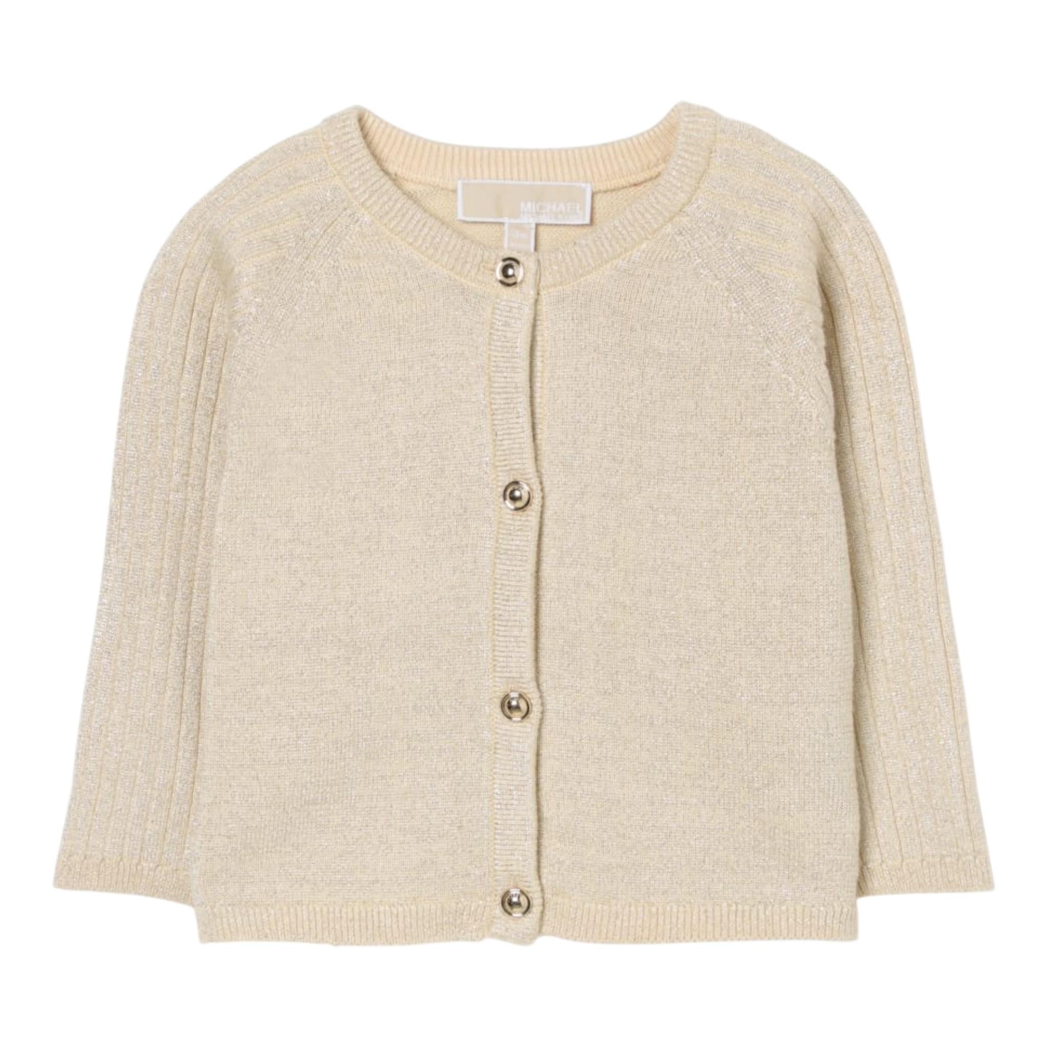 Michael Kors Cardigan tinta unita Beige per Bambina R30315 BEIGE MICHAEL KORS 