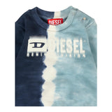 Diesel Felpa Girocollo Tricolore con Stampa per Neonato K00611 BLU DIESEL 