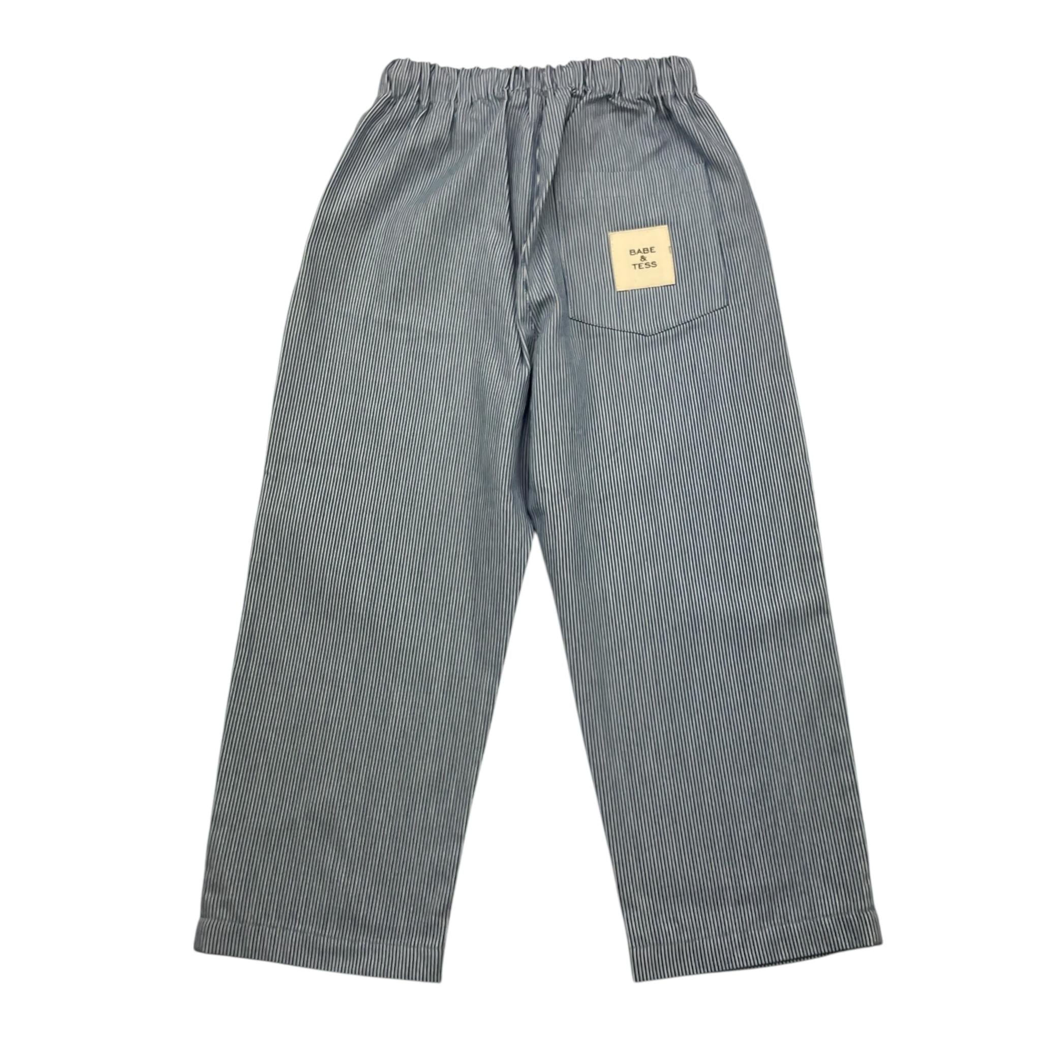 Babe & Tess Pantalone Bicolore Fantasia A Righe per Bambino 04518012 BIANCO/BLU BABE & TESS 