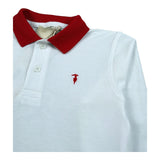 Trussardi Polo Manica Lunga Tinta Unita con Profili In Contrasto per Bambino TBP26049PO BIANCO TRUSSARDI 