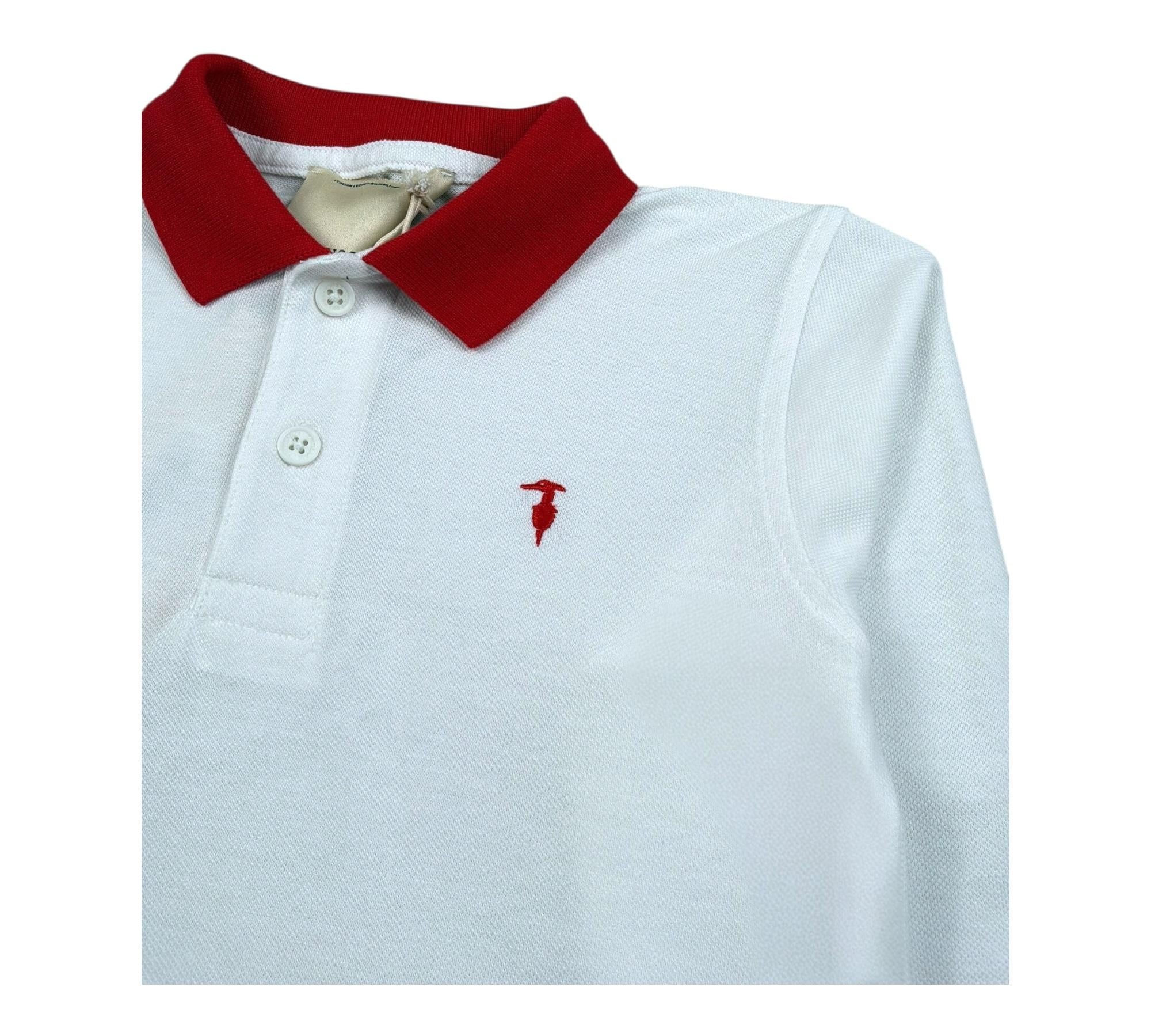 Trussardi Polo Manica Lunga Tinta Unita con Profili In Contrasto per Bambino TBP26049PO BIANCO TRUSSARDI 