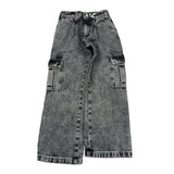 Lu Lu By Miss Grant Jeans tinta unita Modello Cargo Grigio per Bambina LL3120 GRIGIO LU LU BY MISS GRANT 