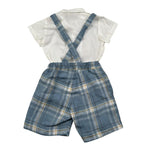 Barcellino Completo 2 Pezzi Camicia-Bermuda con Bretelle per Neonato 120612 BIANCO BARCELLINO 