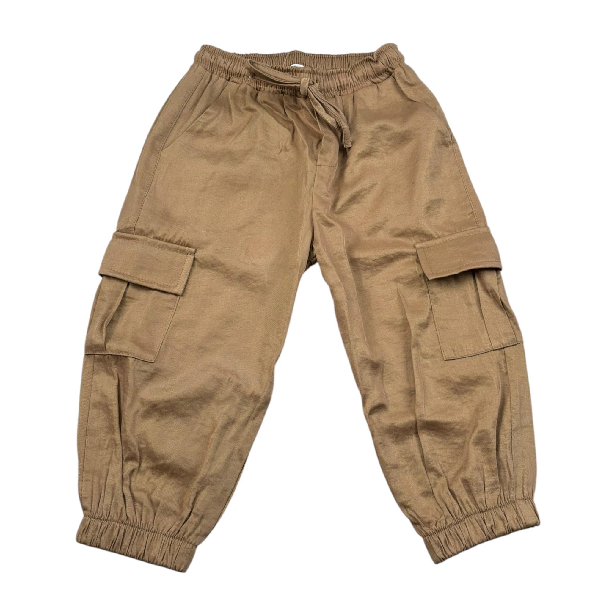 M+E' Pantalone Tinta Unita Modello Cargo per Neonata UE1767X CAMMELLO M+E' 