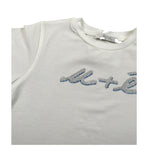 M+E' T-Shirt Girocollo Tinta Unita con Stampa per Neonata UE1405 BIANCO M+E' 