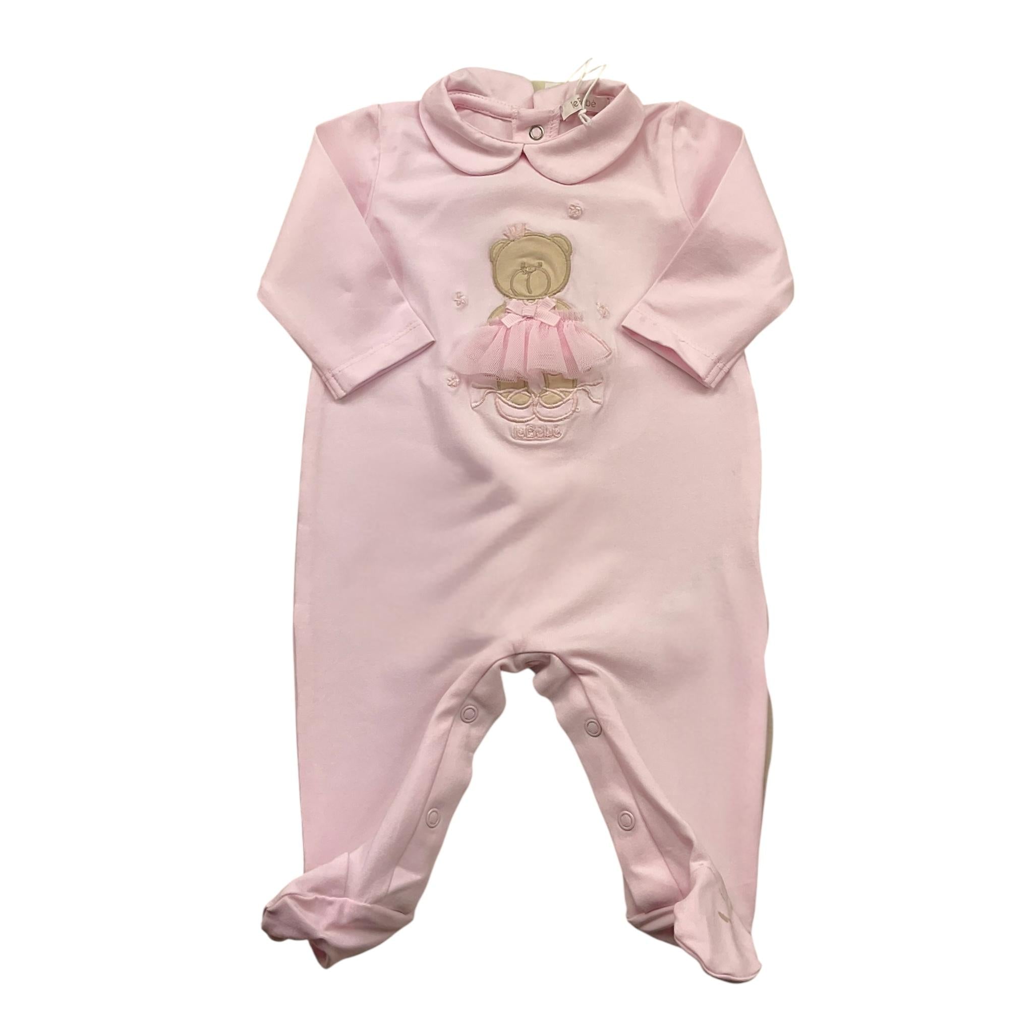 Le Bebe' Tutina Tinta Unita con Stampa per Neonata LBG5690 ROSA LE BEBE' 