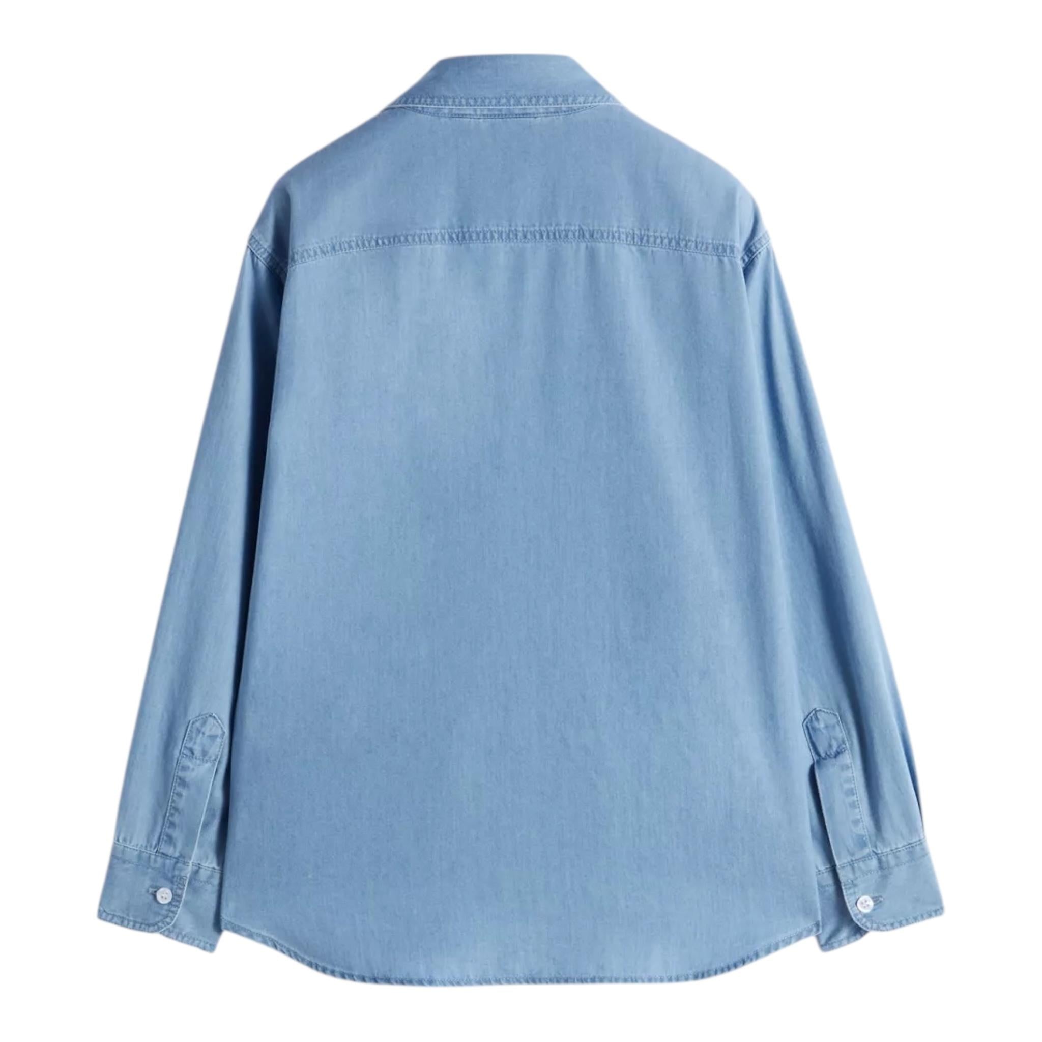 Aspesi Camicia Tinta Unita In Denim per Bambino S24008CLJ0043 AZZURRO ASPESI 