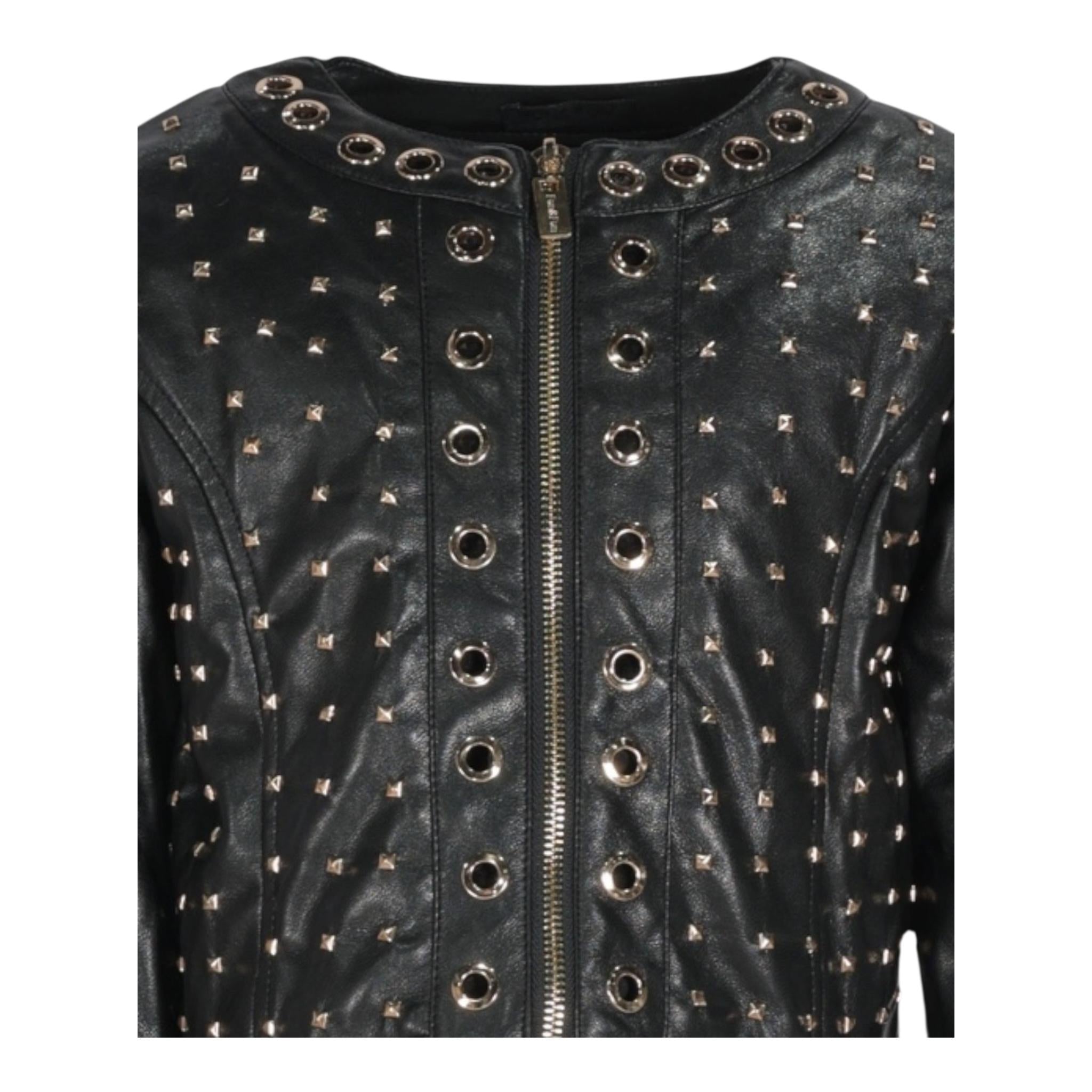 FUN & FUN giubbino in ecopelle tinta unita traforato Nero per Bambina FNJJK15852 NERO FUN & FUN 